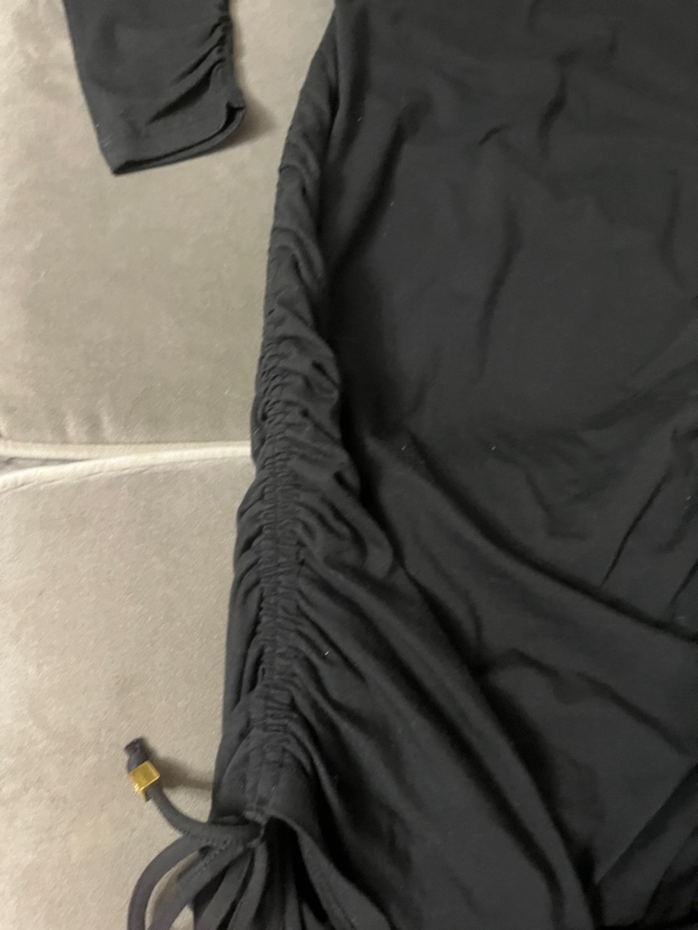 Michael Kors Black Long-Sleeve Ruched-Side Midi Dress - Picture 5 of 13